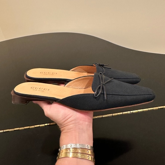 Authentic Vintage Classic Elegant Retro Rare Luxury Gucci Canvas Mules/Shoes - Picture 5 of 17